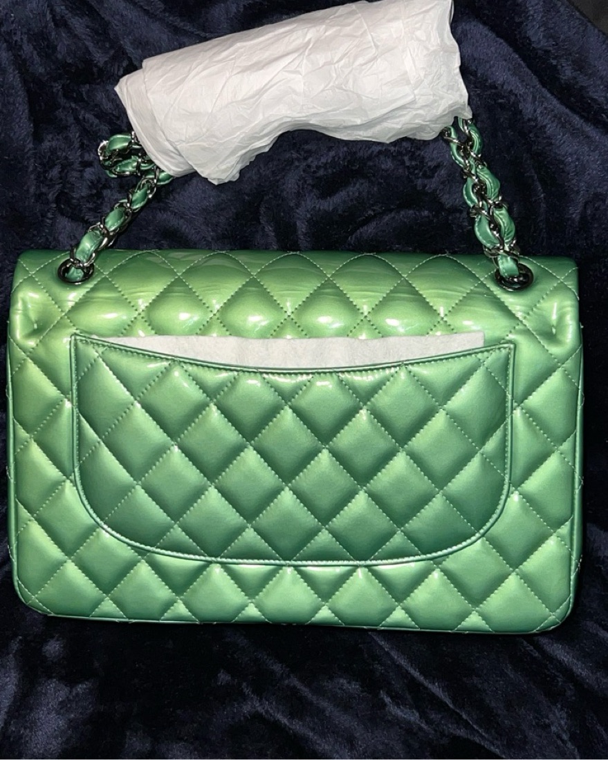 Green Chanel Double Flap Jumbo Bag by Chanel - Pickle