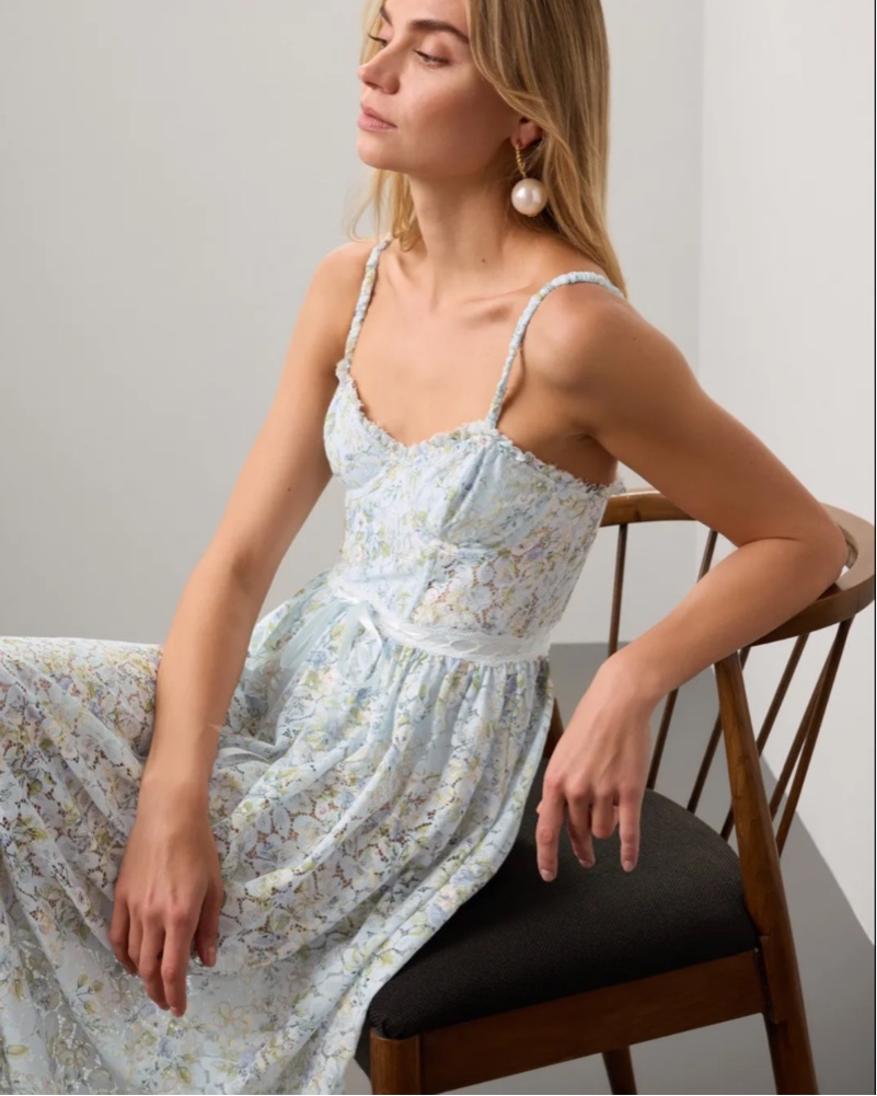 For Love And Lemons Sheer Cecilia Dress by For Love & Lemons - Pickle