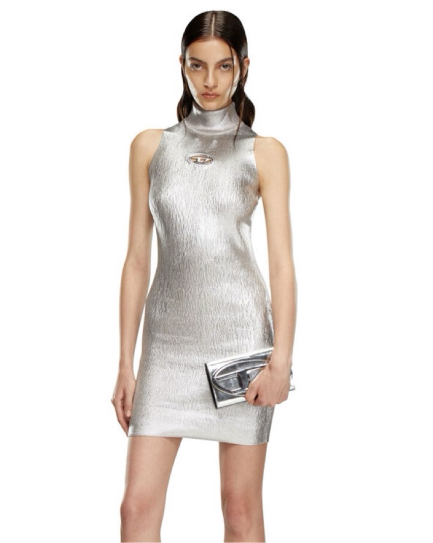 DIESEL Sleek Silver Bodycon Dress by Diesel - Pickle