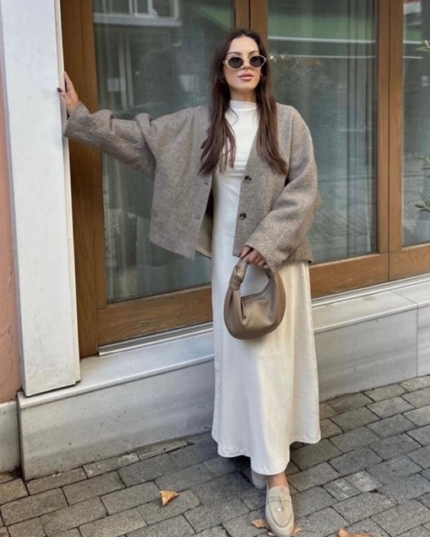 Zara Manteco Wool Straight Cut Jacket by Zara - Pickle