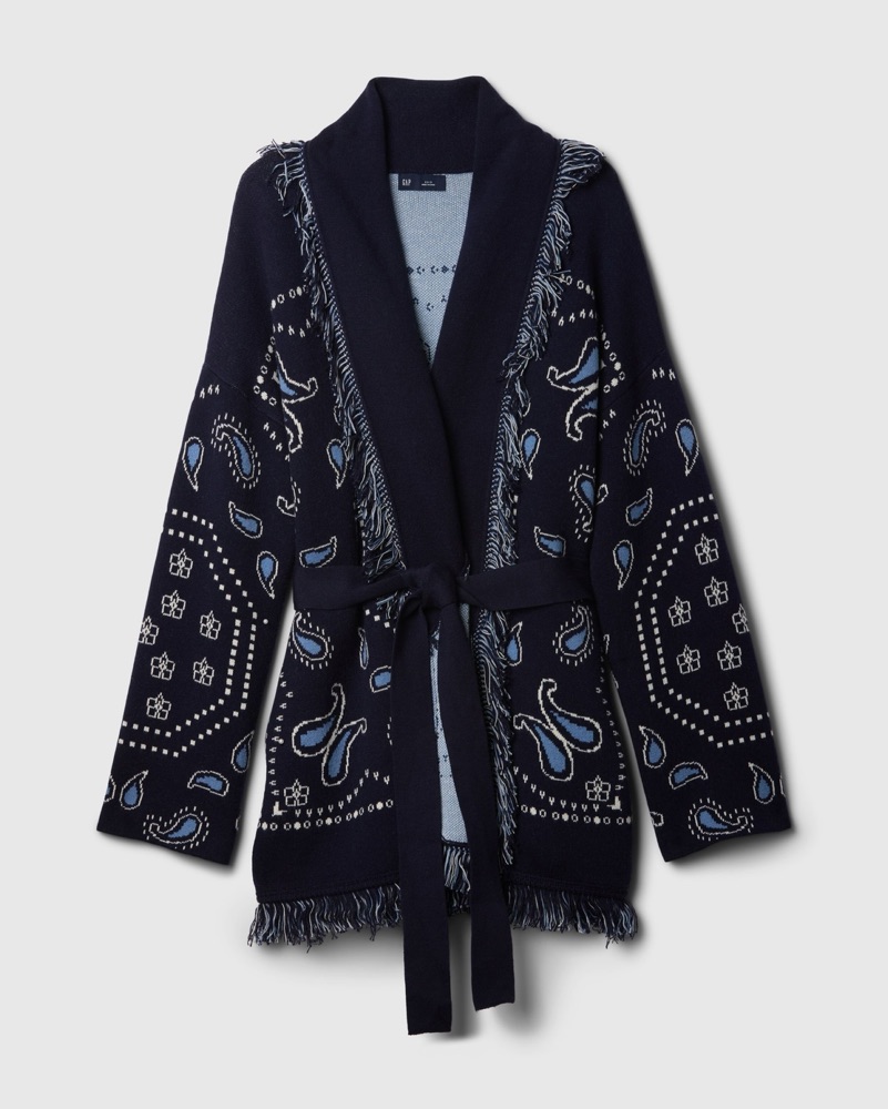 Gap Fringe Shawl Cardigan Blue XS/S by Gap - Pickle