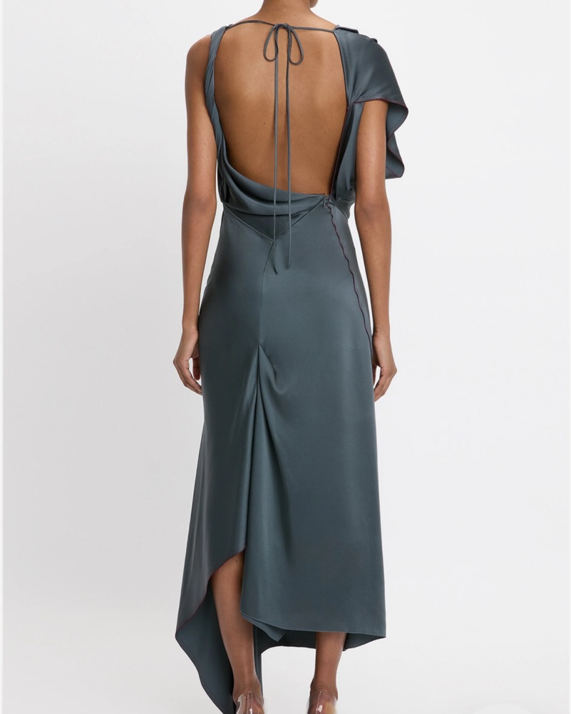 Victoria Beckham Assymetric Midi Dress by Victoria Beckham - Pickle