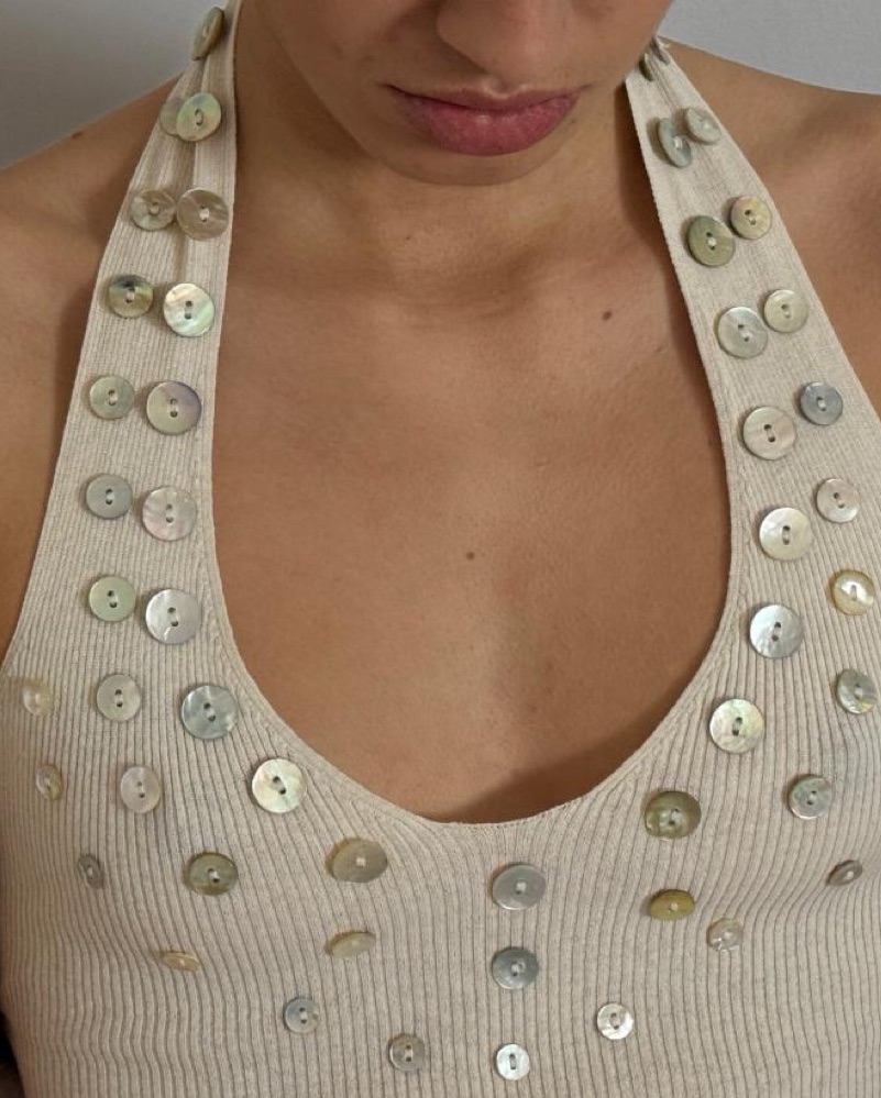 Paloma Wool Beige Tulip Midi Dress by Paloma Wool - Pickle