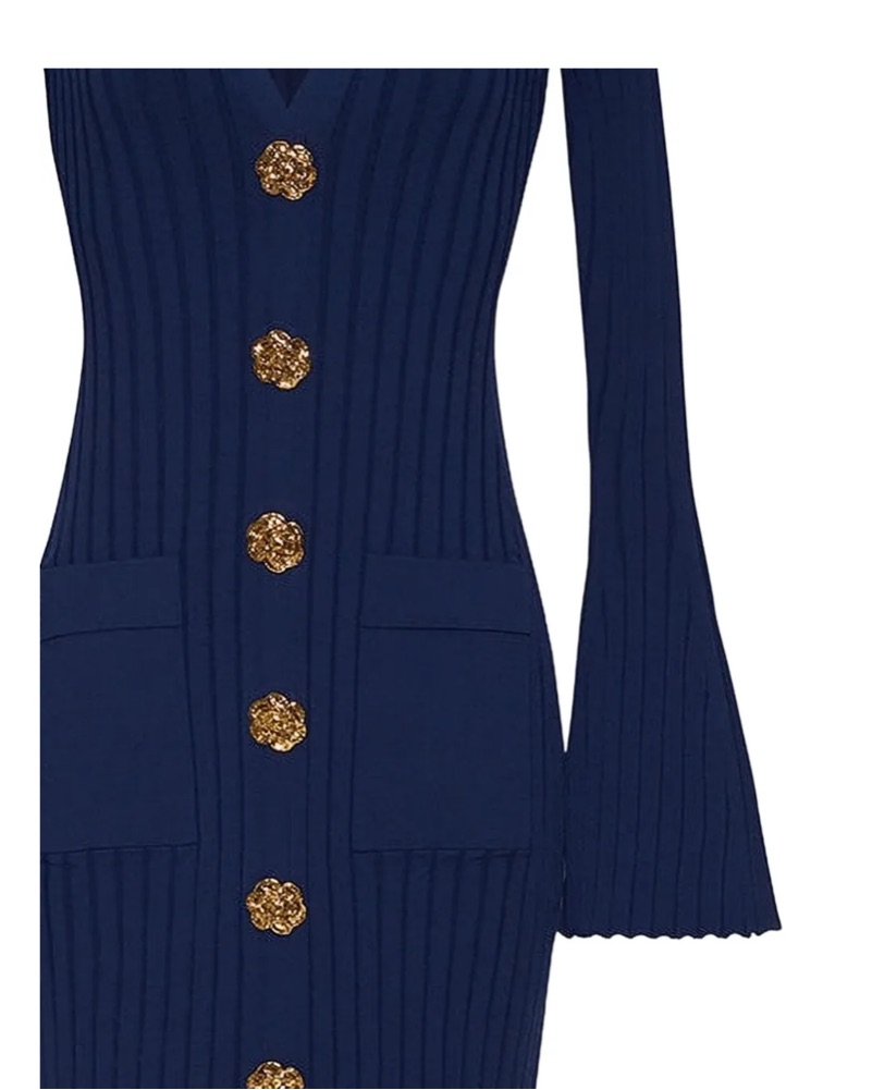 Cara Cara Aron Dress V Neck Button Front by Cara Cara - Pickle