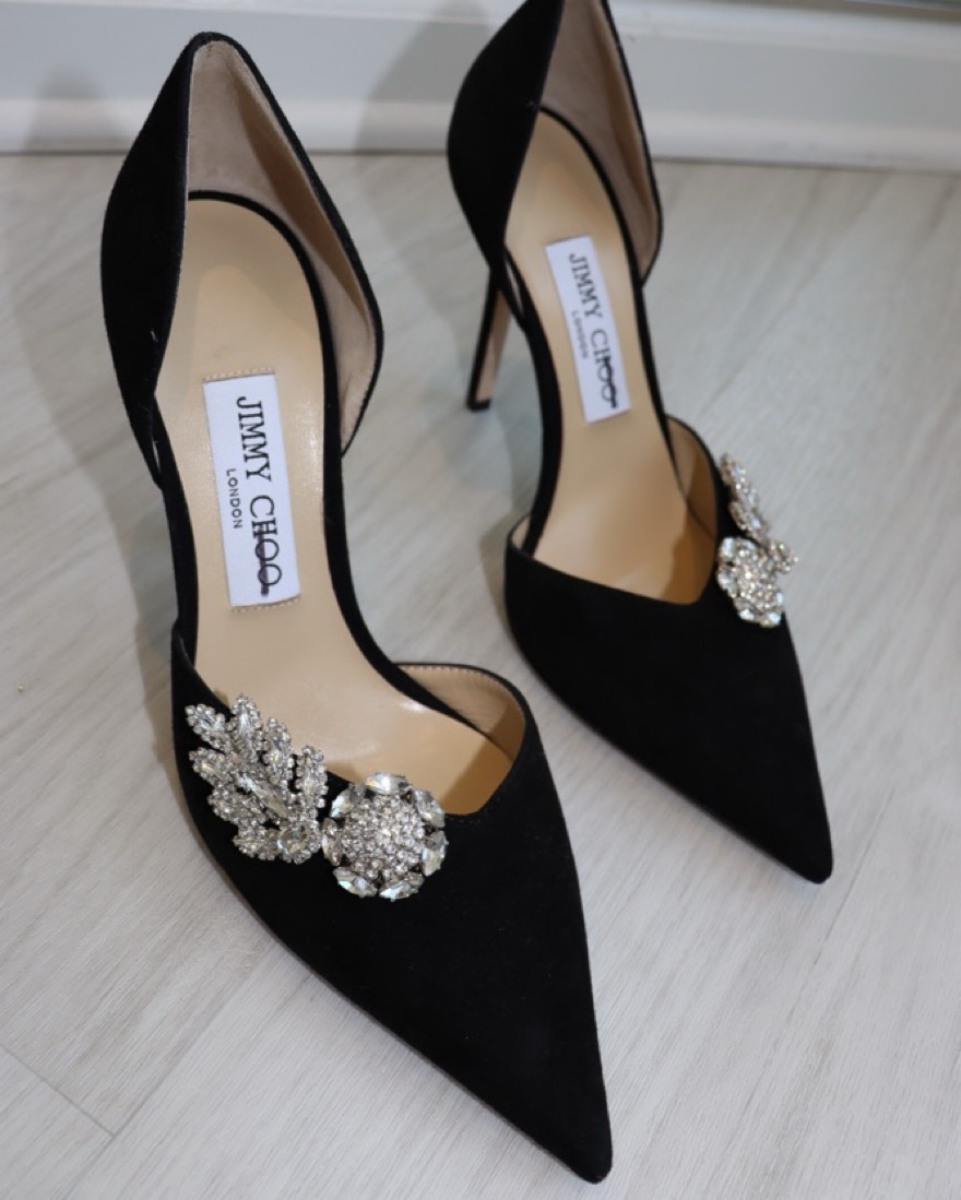Jimmy Choo Black Crystal D'ORSAY 100 by Jimmy Choo - Pickle