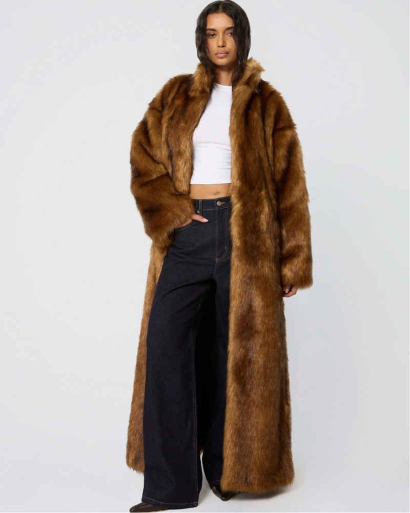 KHY Brown Faux Fur Jacket by KHY - Pickle