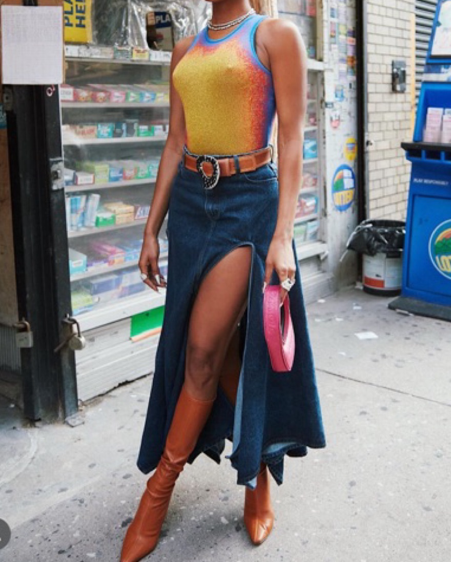 Y/project Denim Cut Out Maxi Skirt by Y/project - Pickle