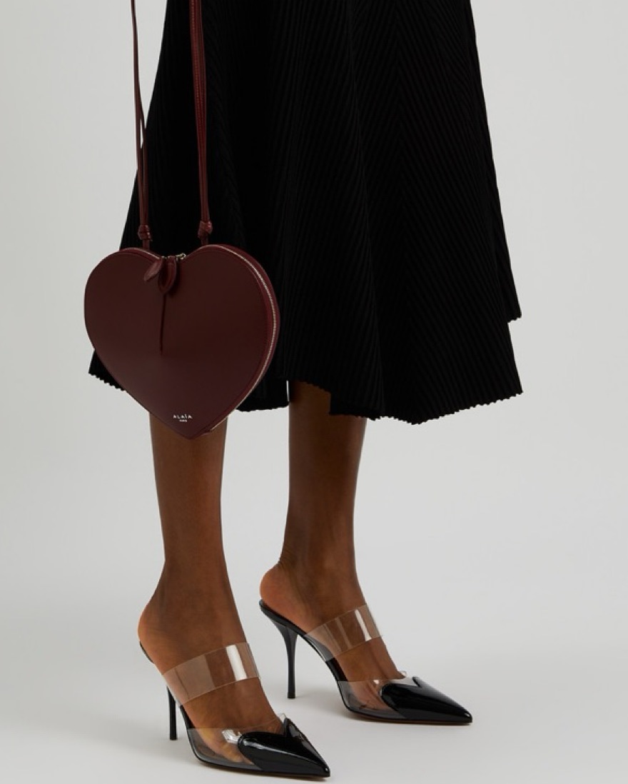 Alaïa Burgundy Heart Bag by Alaia - Pickle