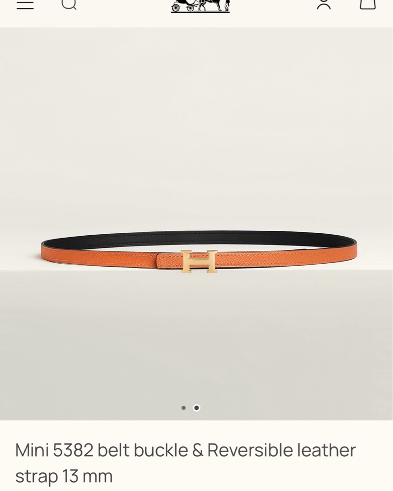 Hermes Mini Belt - 2 sided(Black/Orange) by Hermes - Pickle