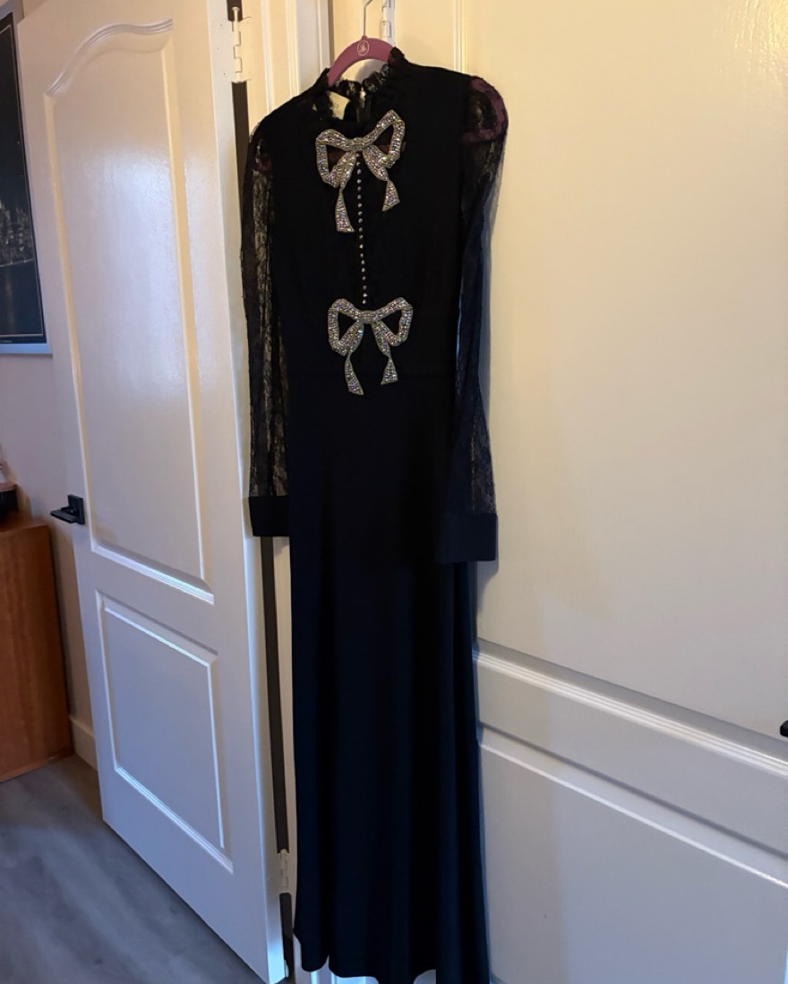 Glamorous Gucci Gem-Encrusted Black Lace Dress by Gucci - Pickle