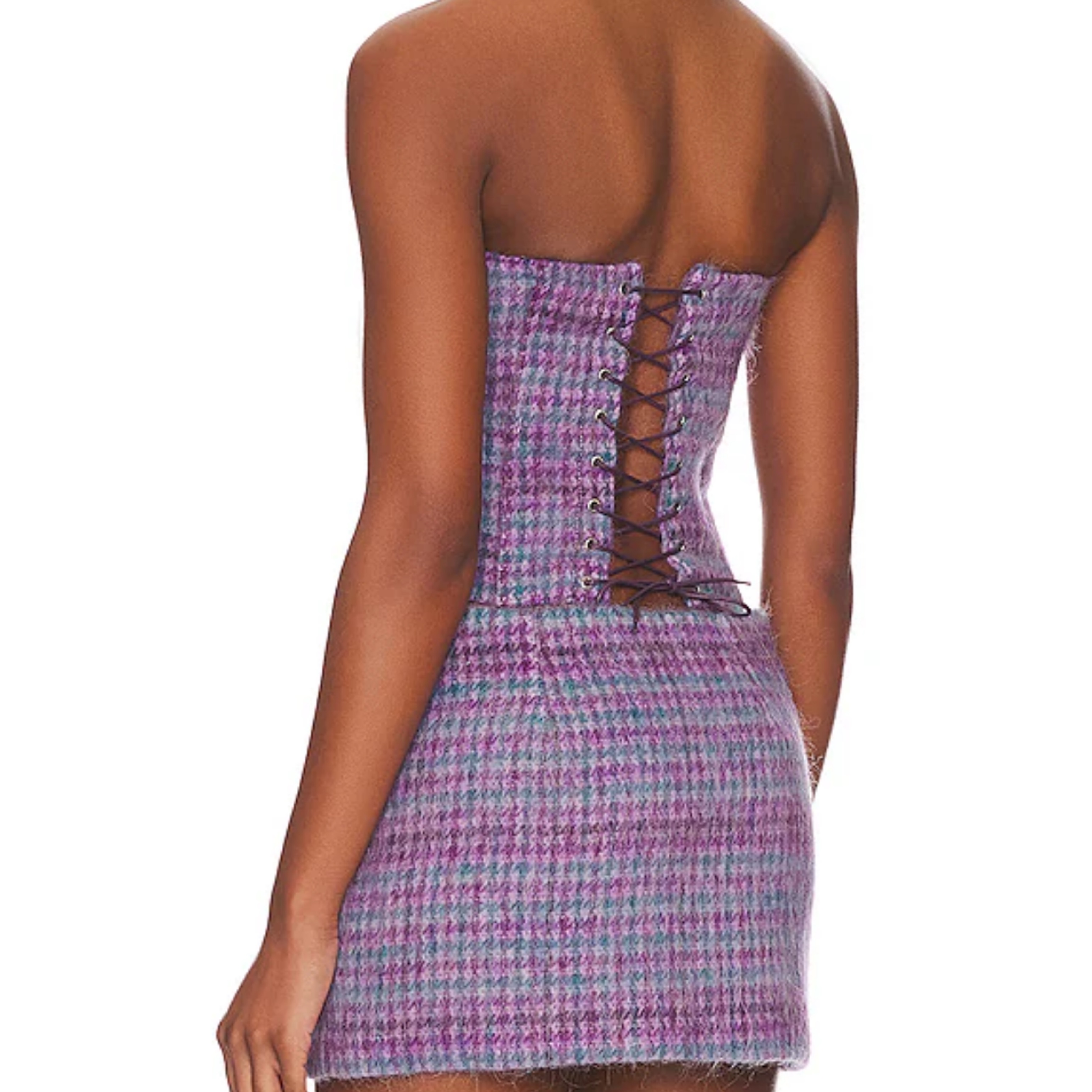Guizio Plaid Corset Top Purple & Blue💜 by Danielle Guizio - Pickle