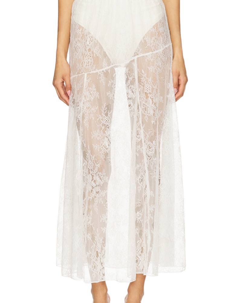 Sheer White Lace Skirt by Steve Madden - Pickle