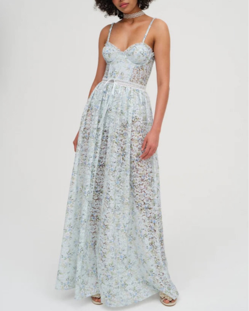 For Love And Lemons Sheer Cecilia Dress by For Love & Lemons - Pickle