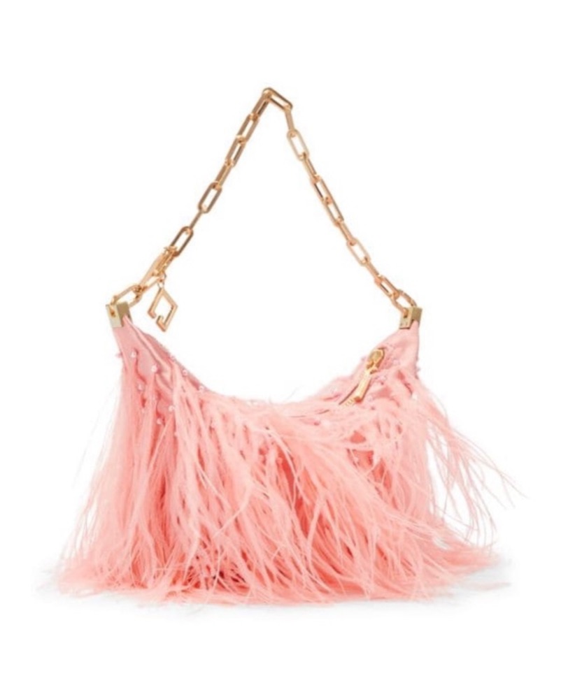 Cult gaia ostrich feather shoulder bag by Cult Gaia - Pickle