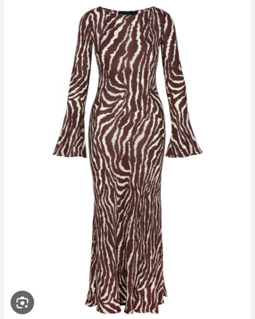 【新品未使用】Marbella Panel Printed Dress Marbella Floral Dress Beige – Fayebella