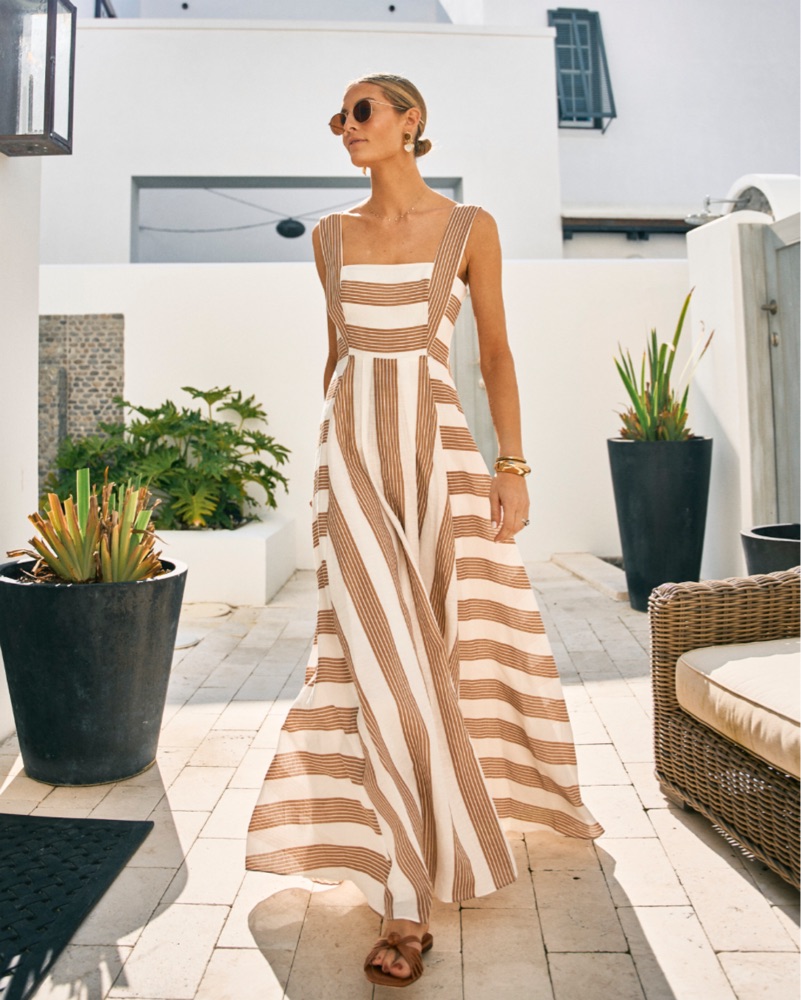 Antonio Melani/MG Style Stripe Maxi Dres by Antonio Melani - Pickle