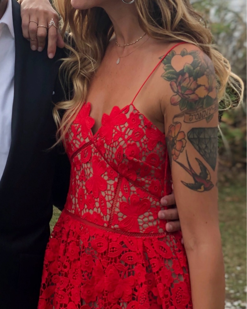 Red Self-portrait Dress by Self-Portrait - Pickle