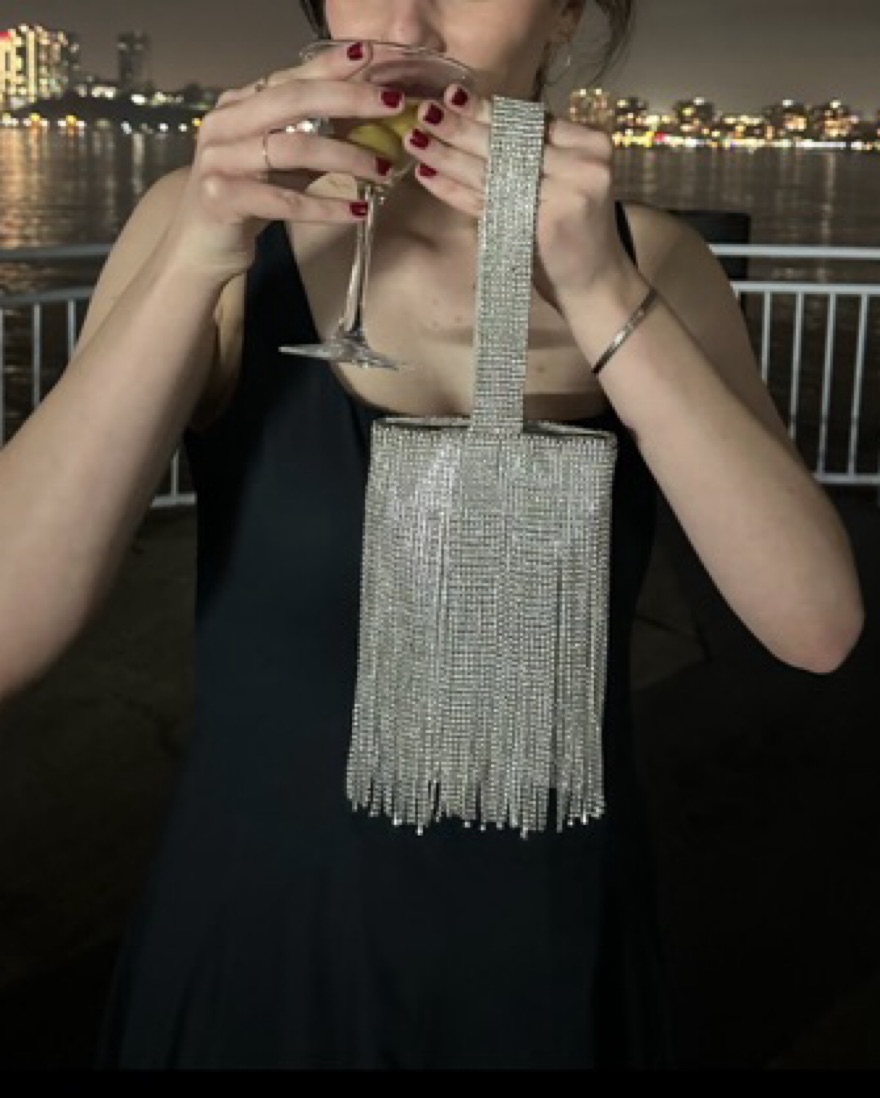 Cult Gaia Farah Rhinestone Wristlet by Cult Gaia - Pickle