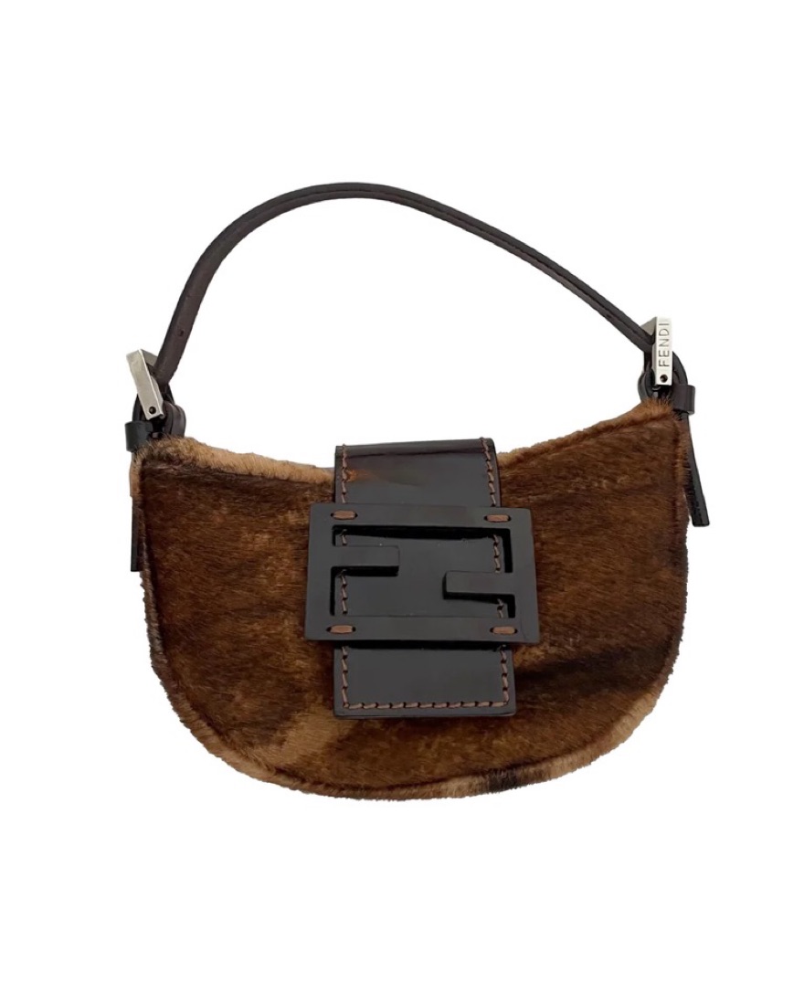 Fendi Pony Hair Croissant Mini Bag by Fendi - Pickle