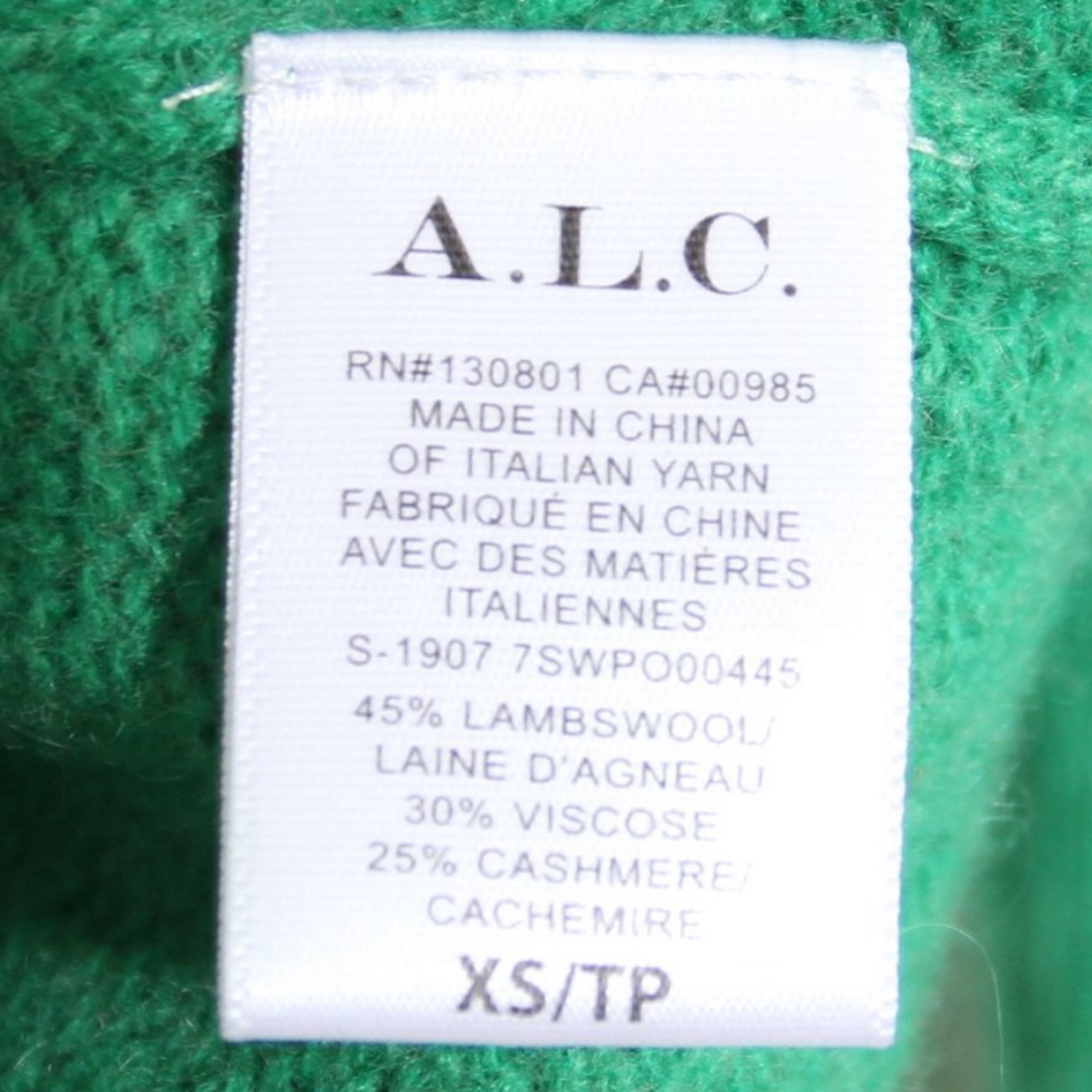 ALC Wool cashmere Cropped Sweater by ALC - Pickle