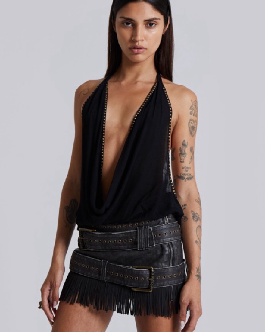 Jaded London Low Cut Backless Black Top by Jaded London - Pickle