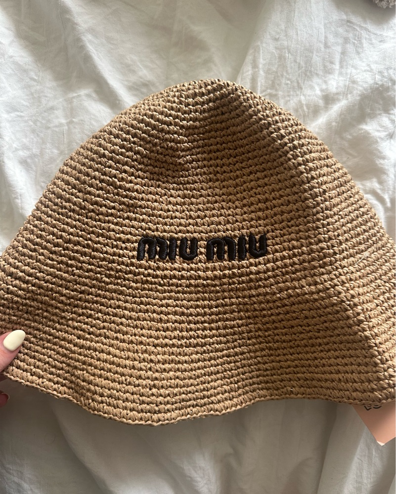 Miu Miu Straw Beach Hat by Miu Miu - Pickle