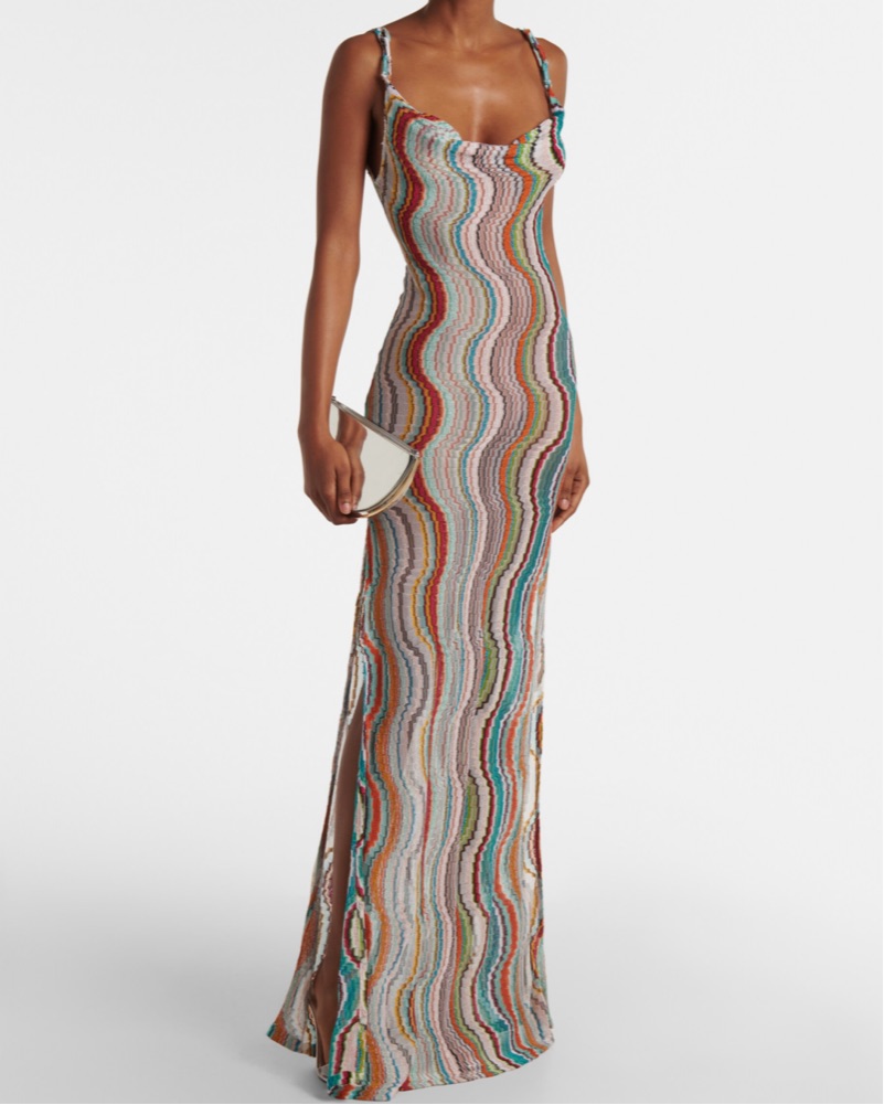 Missoni Wave Open Back Lamé Maxi Dress by Missoni - Pickle