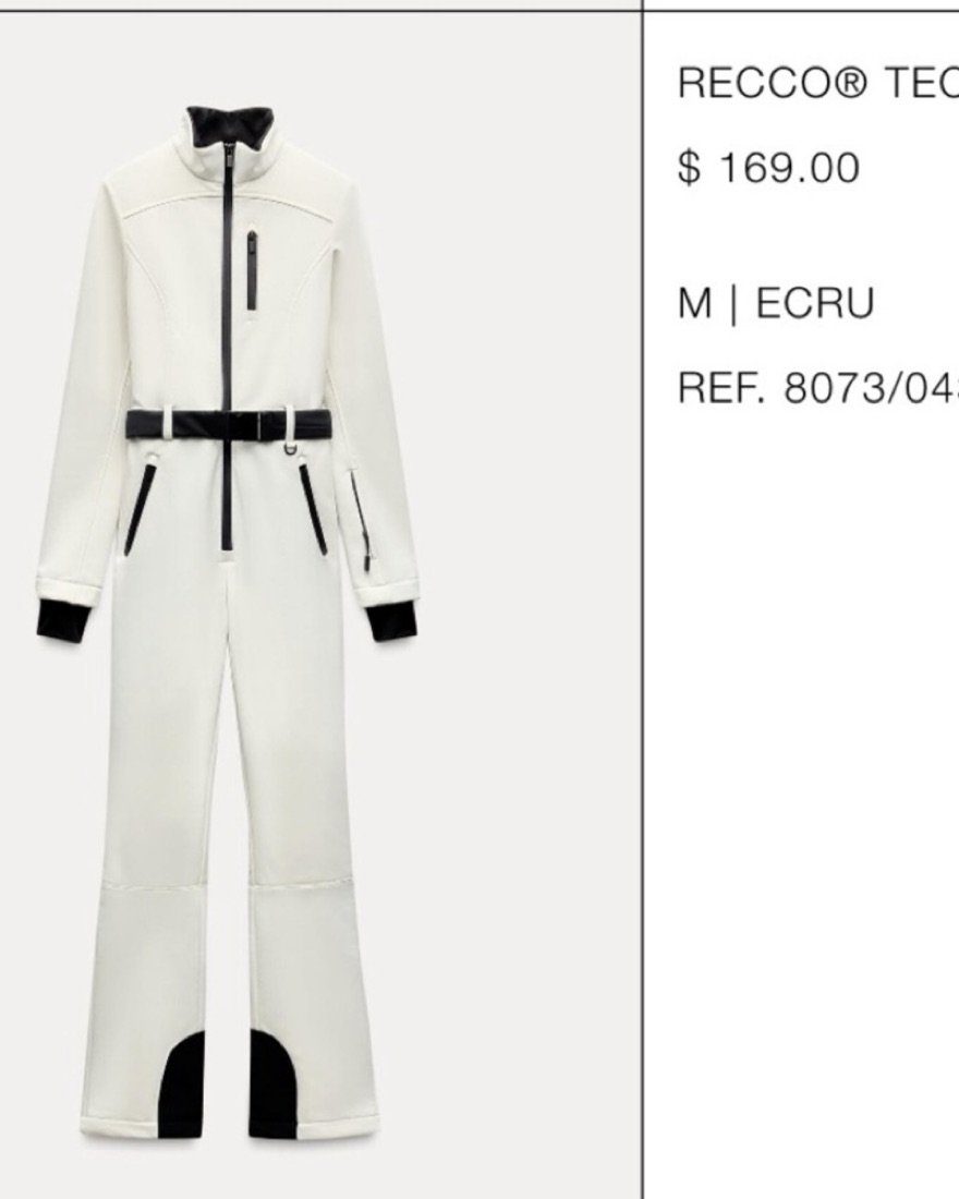 Zara White Ski Suit With Belt by Zara - Pickle