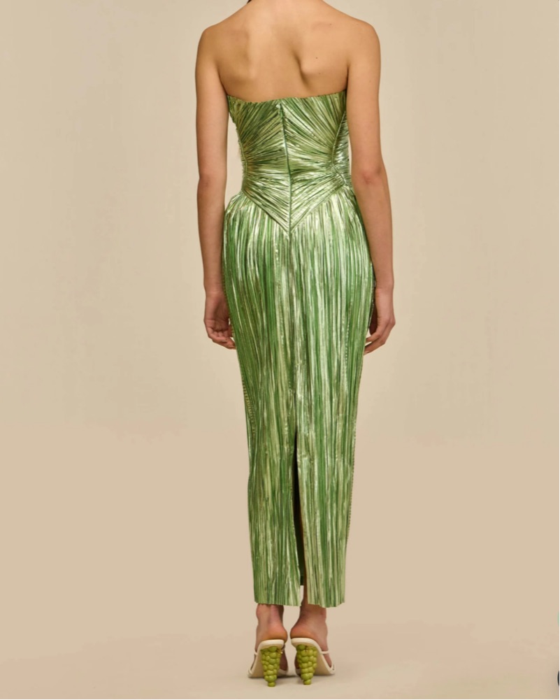 Ashika Gown Spearmint Metallic - 8 by Cult Gaia - Pickle