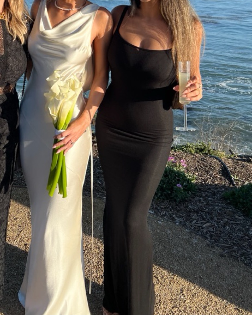 Skims SOFT LOUNGE LONG SLIP DRESS Black by Skims - Pickle