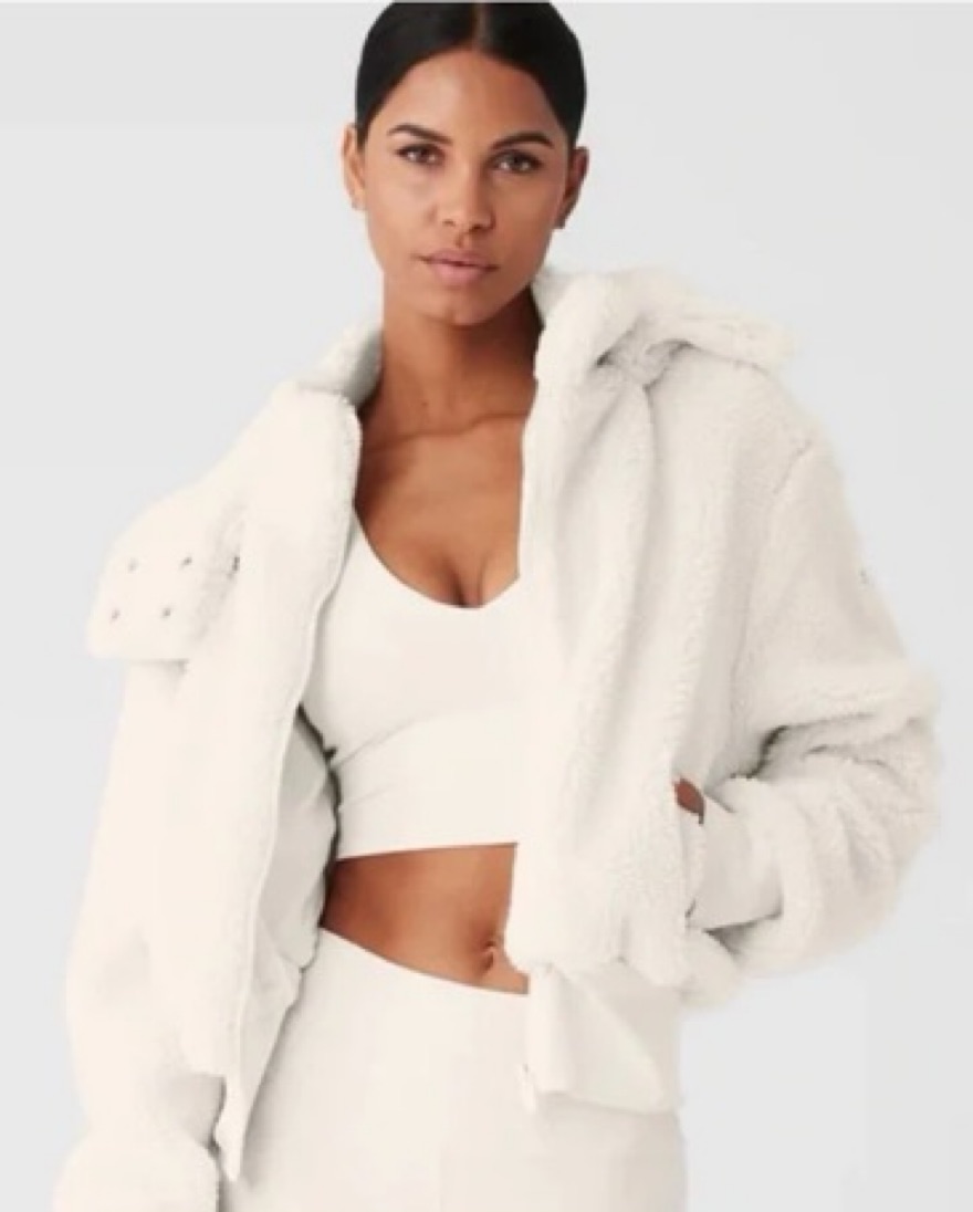 Alo Foxy Sherpa Jacket by Alo Yoga - Pickle