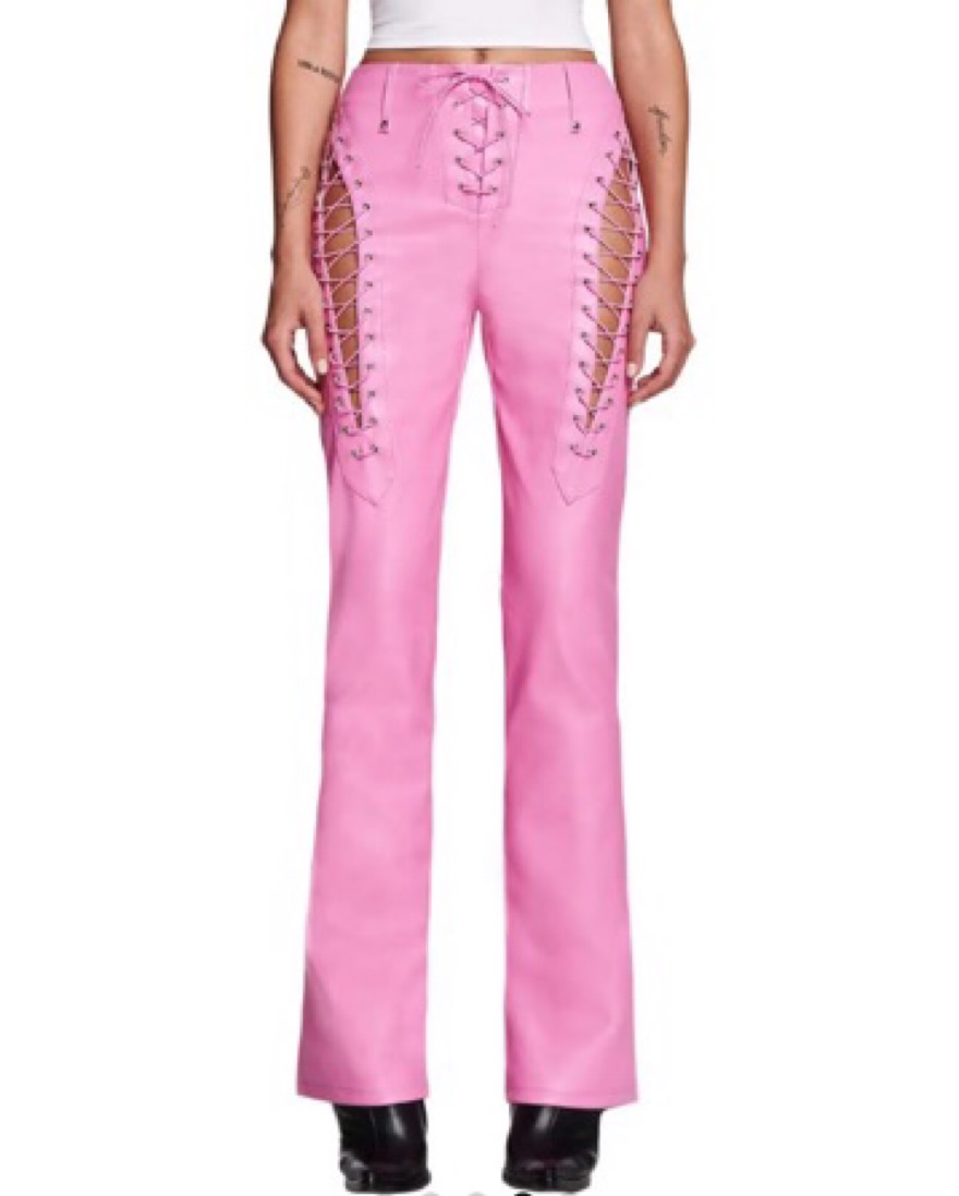 I Am Gia Pink Lace Up Xenia Pants by I AM GIA - Pickle