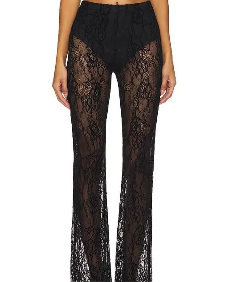 Black Lace Pants by Good American - Pickle
