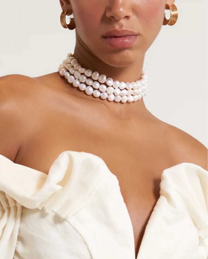 Cult Gaia Nora Multi-Strand Pearl Choker by Cult Gaia - Pickle