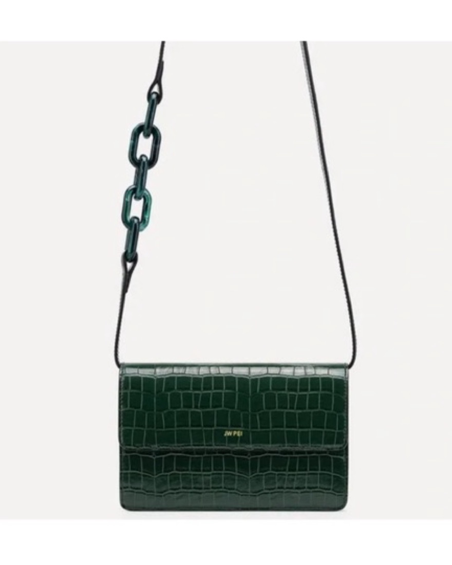 JW PEI ショルダーバッグ Mini Flap Crossbody - Black Croc | JW PEI