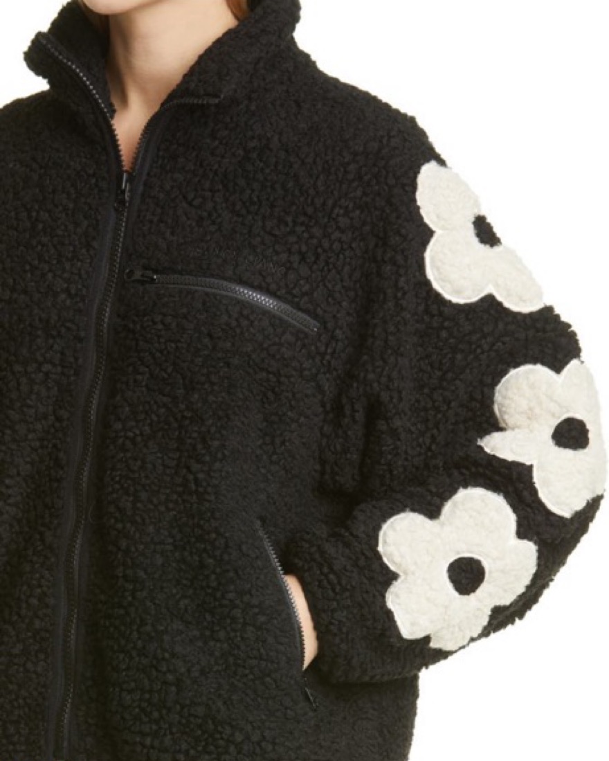 Sandy Liang Grass Floral Fleece Jacket by Sandy Liang - Pickle