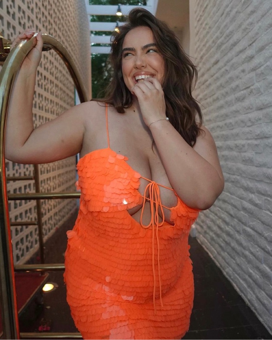 Sequin Orange Keyhole Mini Dress Asos 14 by ASOS - Pickle