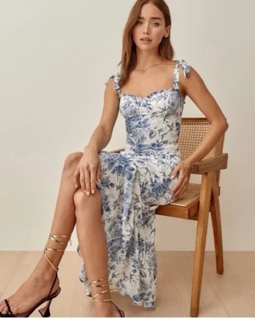 Reformation・Nikita Dress ネイビー花柄 Size 0 Reformation Nikita Dress by Reformation - Pickle