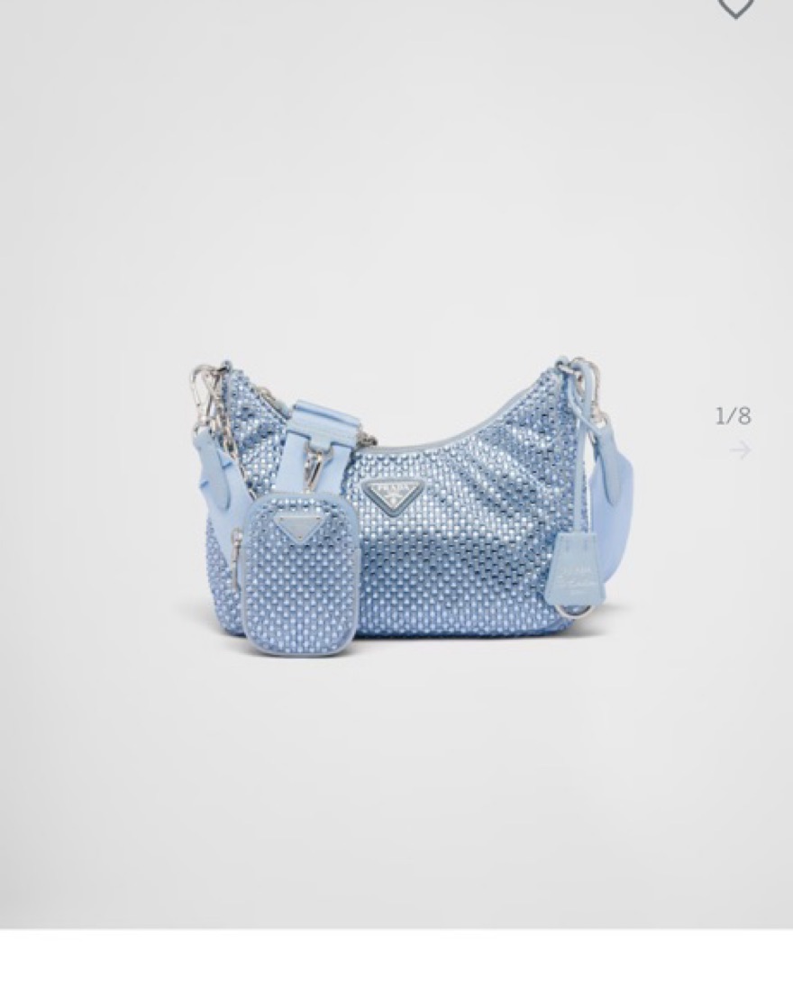 Prada Satin Blue Bag With Crystals by Prada - Pickle
