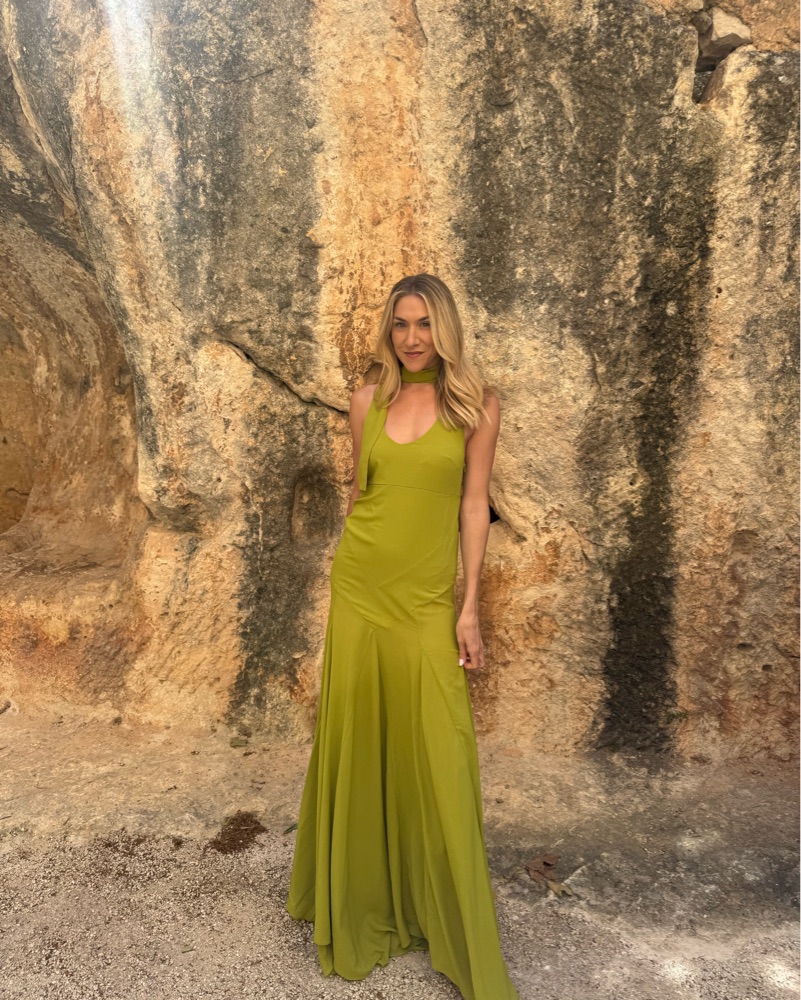 Seidres raye Scarf Detail Green dress by SIEDRES - Pickle