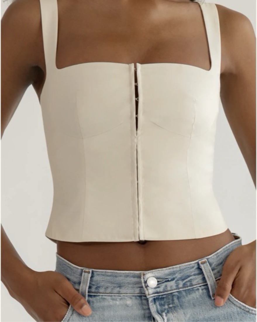 Orseund Iris Minimal Bustier In White by Orseund Iris - Pickle