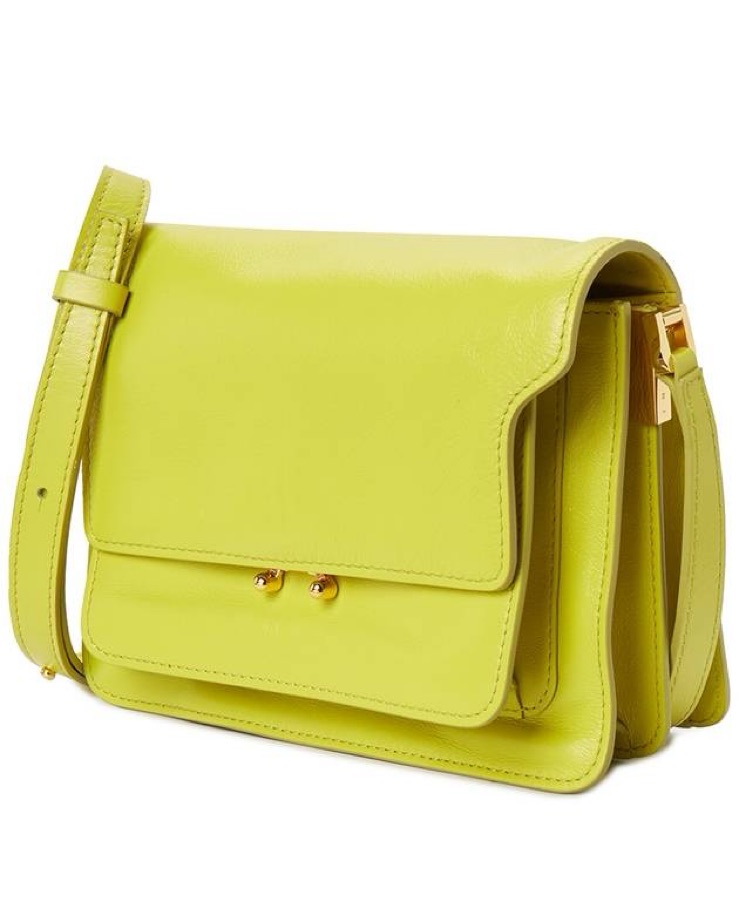 MARNI マルニ TRUNK BAG Marni Trunk Bag Medium Shoulder Crossbody Black Calf Leather