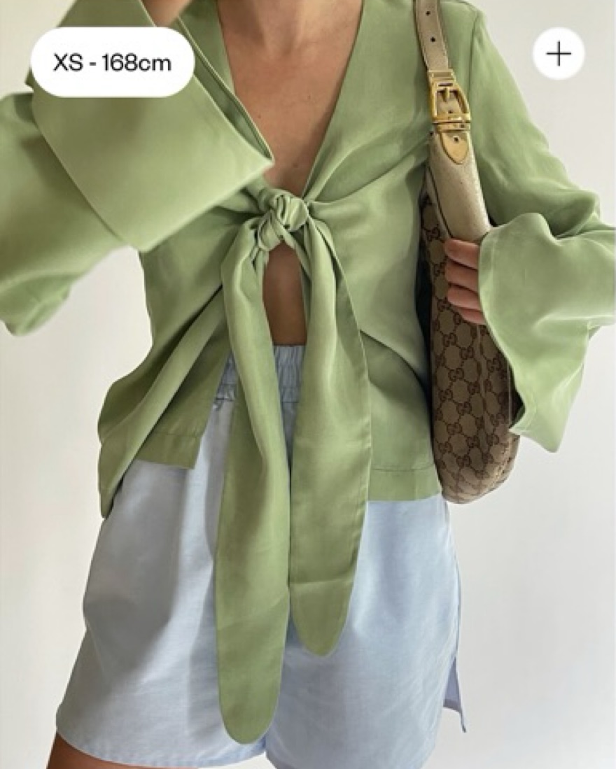 Djerf Avenue Tie Top by Djerf Avenue - Pickle