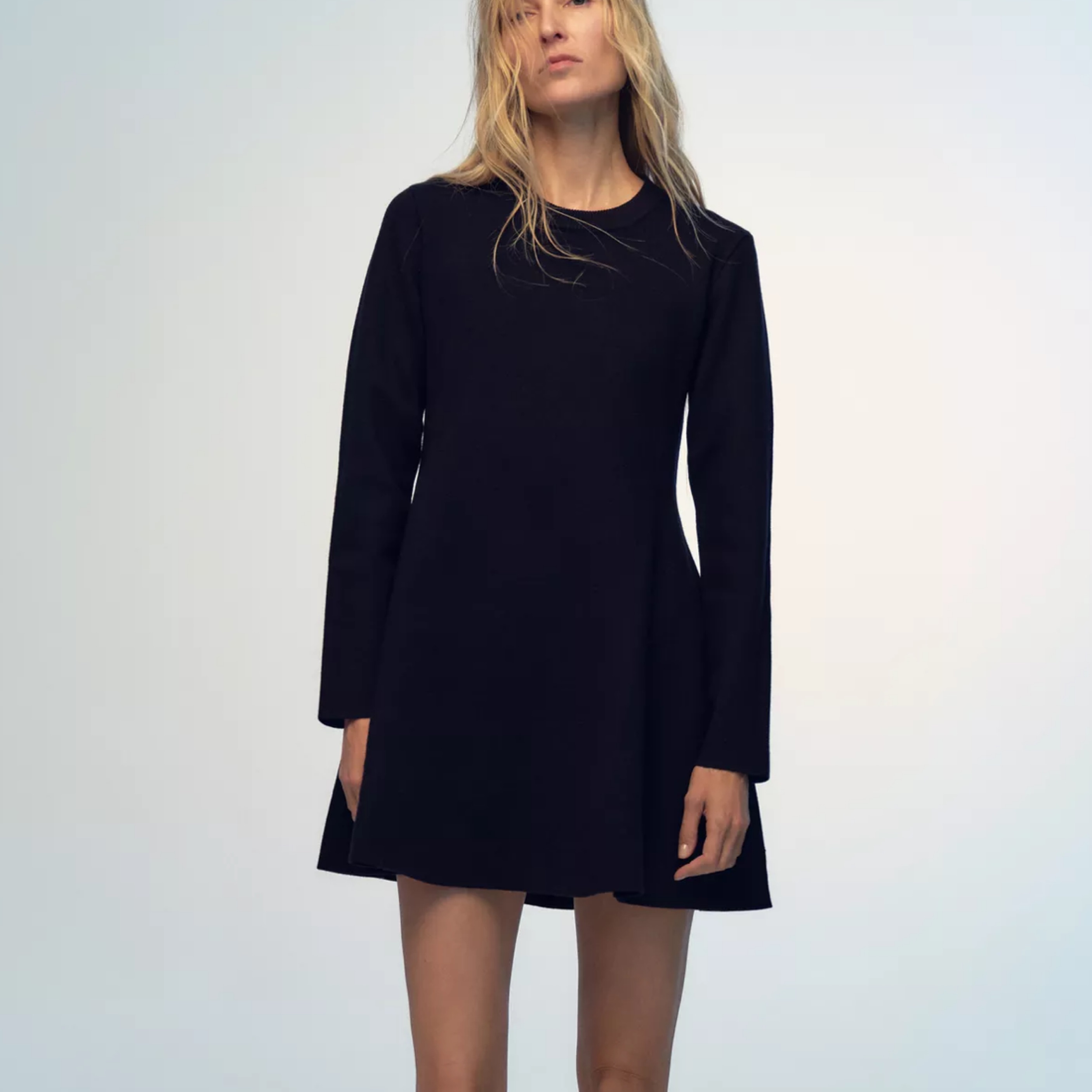 スカート Paneled Flared Knit Mini Dress Z-Supply Keegan Knit Denim Mini Dress - Women's Clothing | The