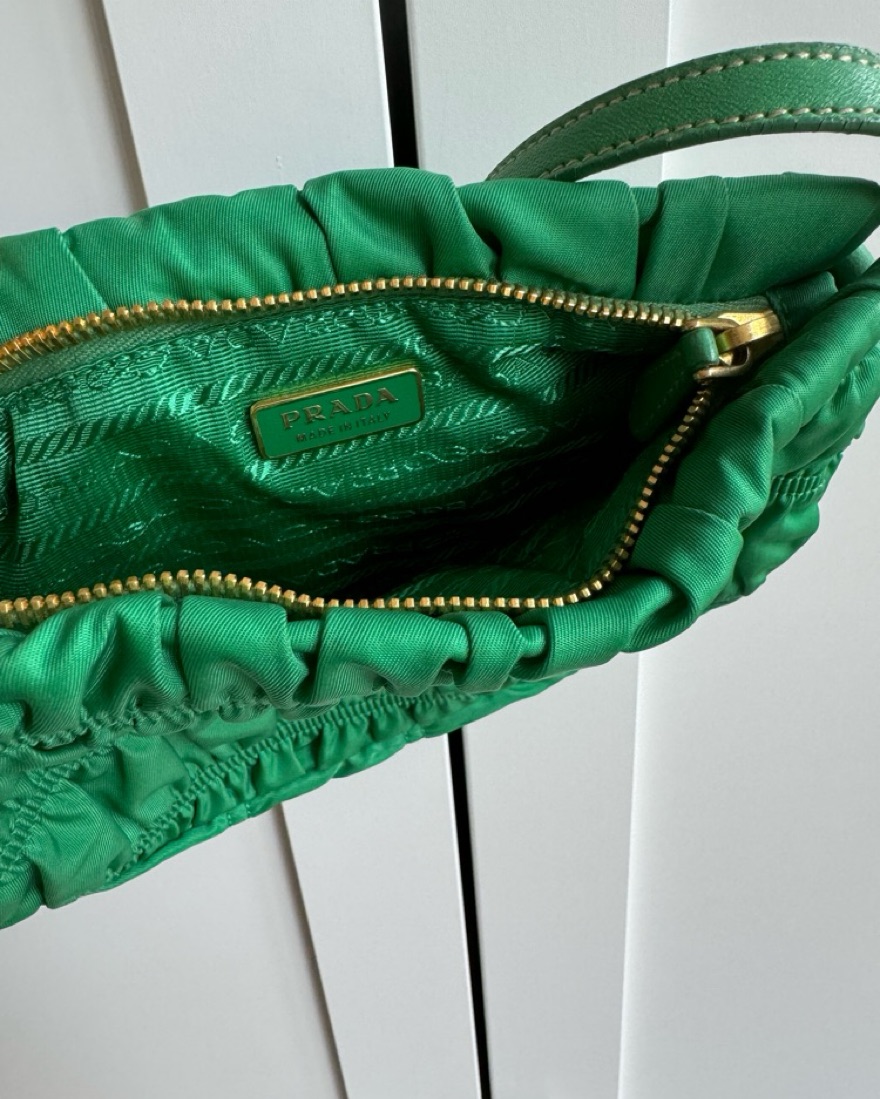 Prada Green Tessuto Gaudre Nylon Bag by Prada - Pickle