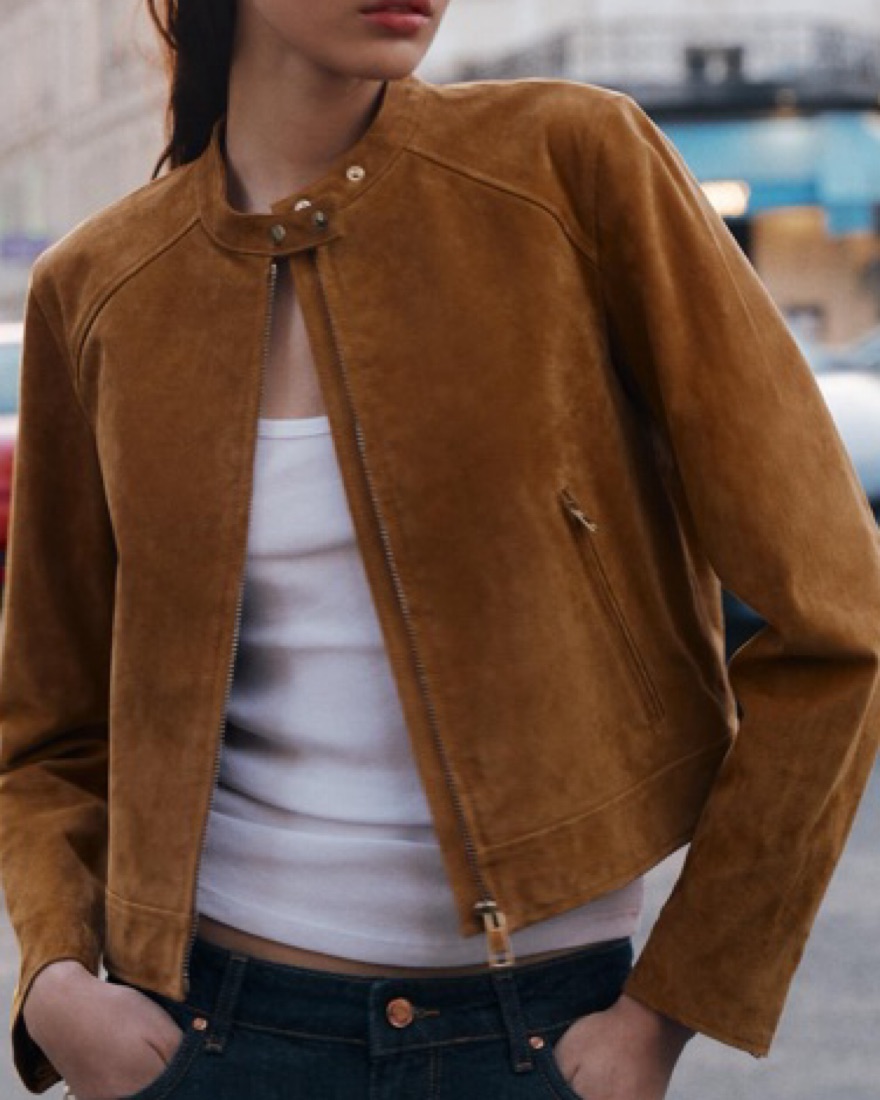 【新品】ZARA スウェード　ジャケット　XS キャメル Zara 100% Leather Suede Jacket In Camel by Zara - Pickle