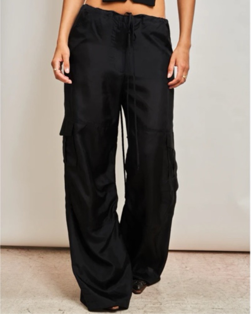 Dana Foley Silk Cargo Pants by Dana Foley - Pickle