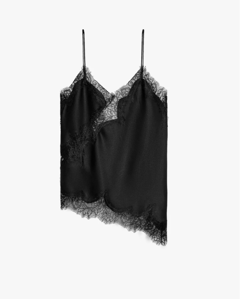 Zara Asymmetrical Lace Silk Cami by Zara - Pickle