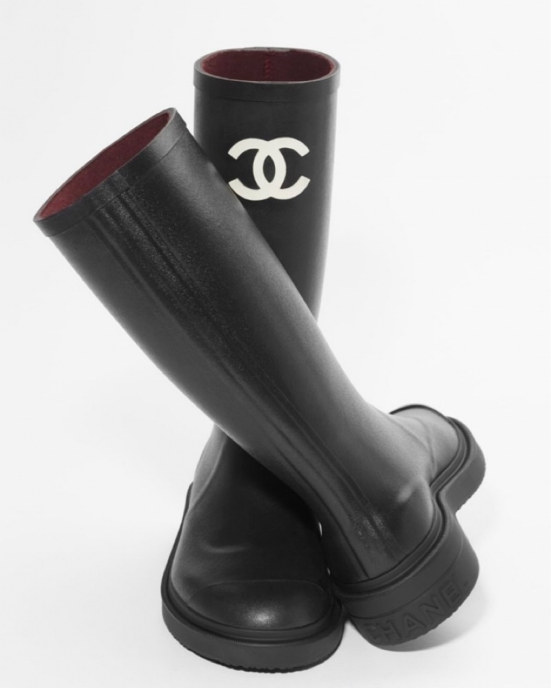 CHANEL ブラック レインブーツ CHANEL（シャネル） ロングブーツ G39620 X56326 レディース ラバー 靴