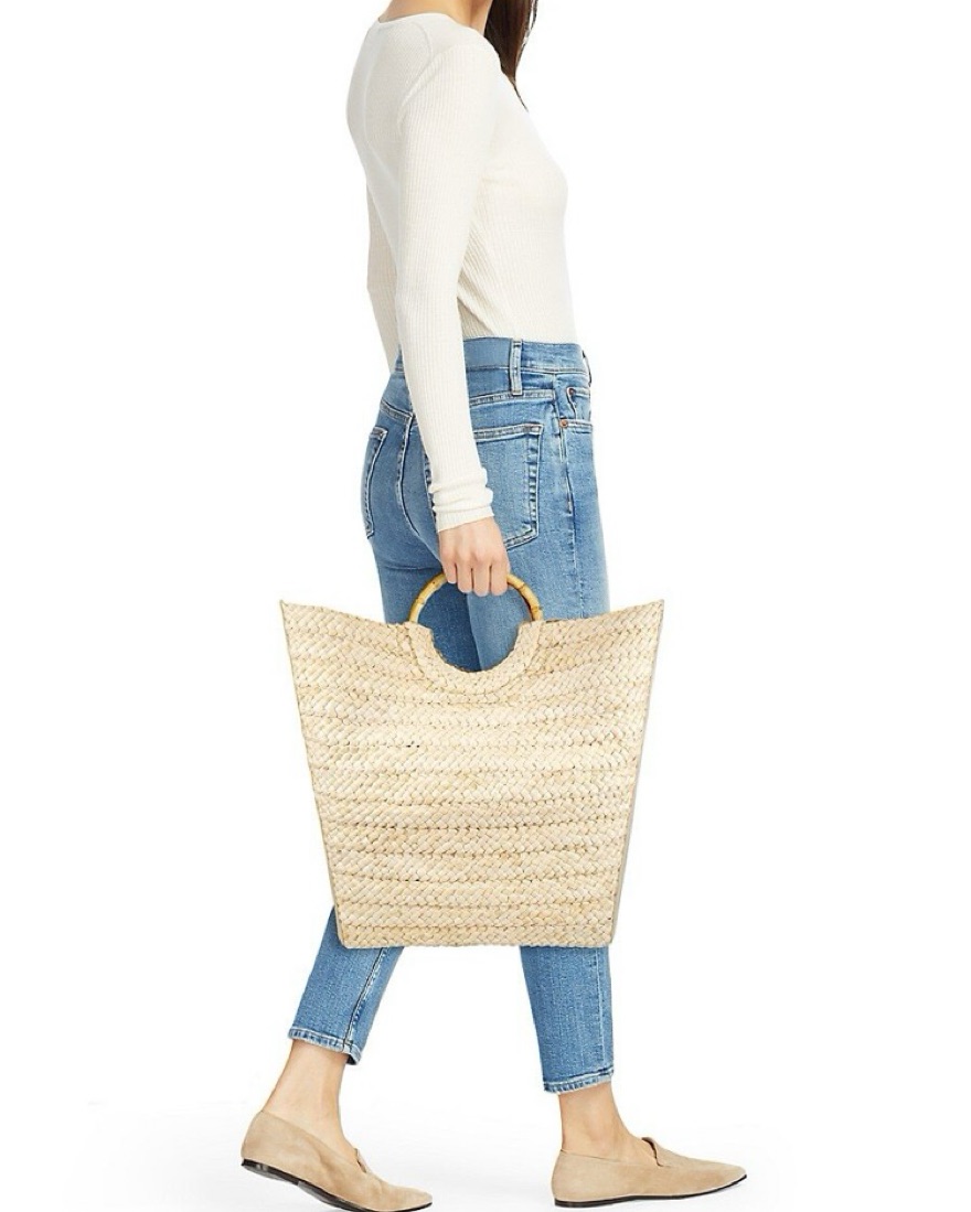 Cult Gaia Jerrica Straw Tote Bag by Cult Gaia - Pickle